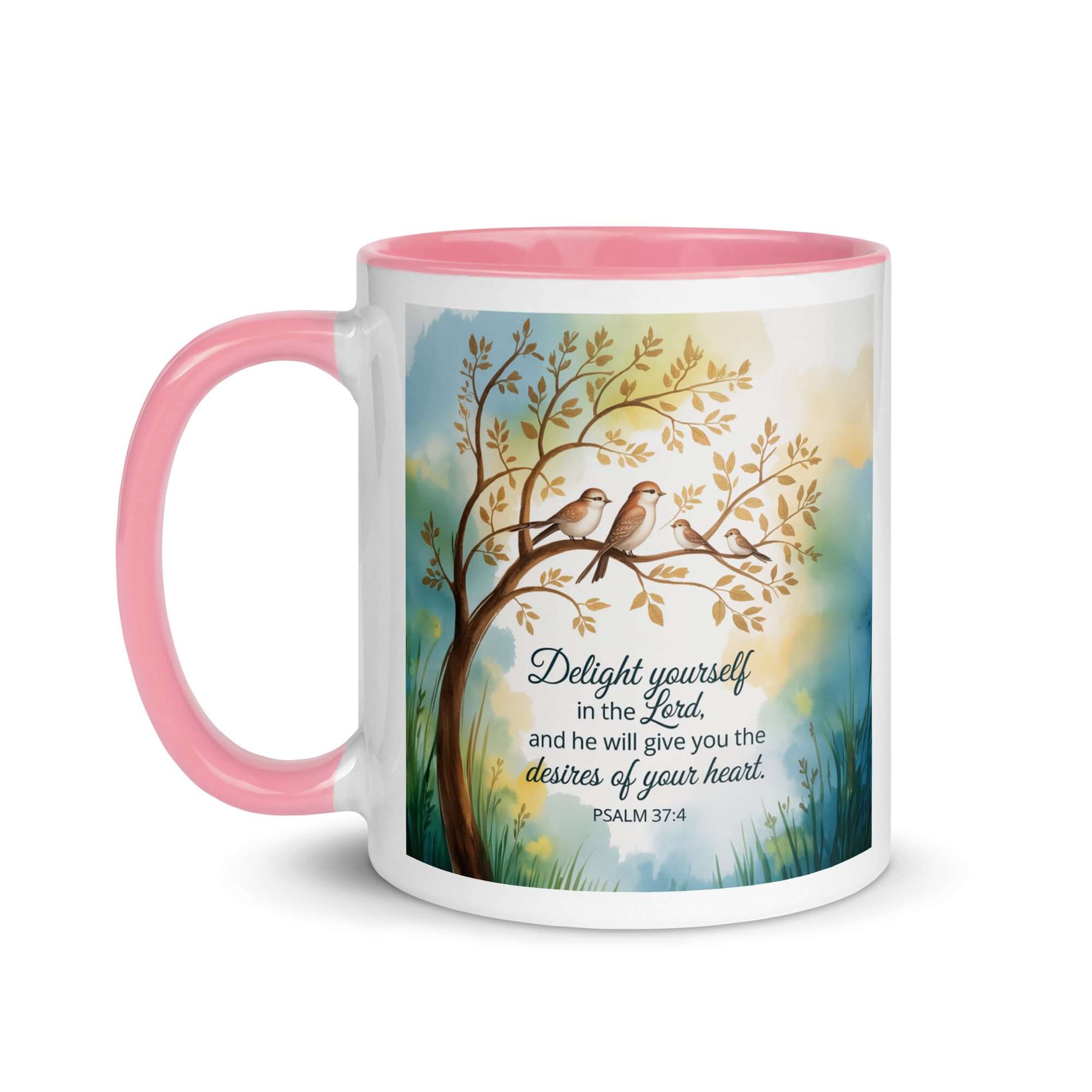 Psalm 37:4 Bible Verse, Yourself White Ceramic Mug with Color Inside