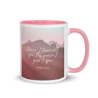 John 14:27 Bible Verse, I give you White Ceramic Mug with Color Inside Pink 11 oz