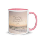 John 14:27 Bible Verse, not as the White Ceramic Mug with Color Inside Pink 11 oz