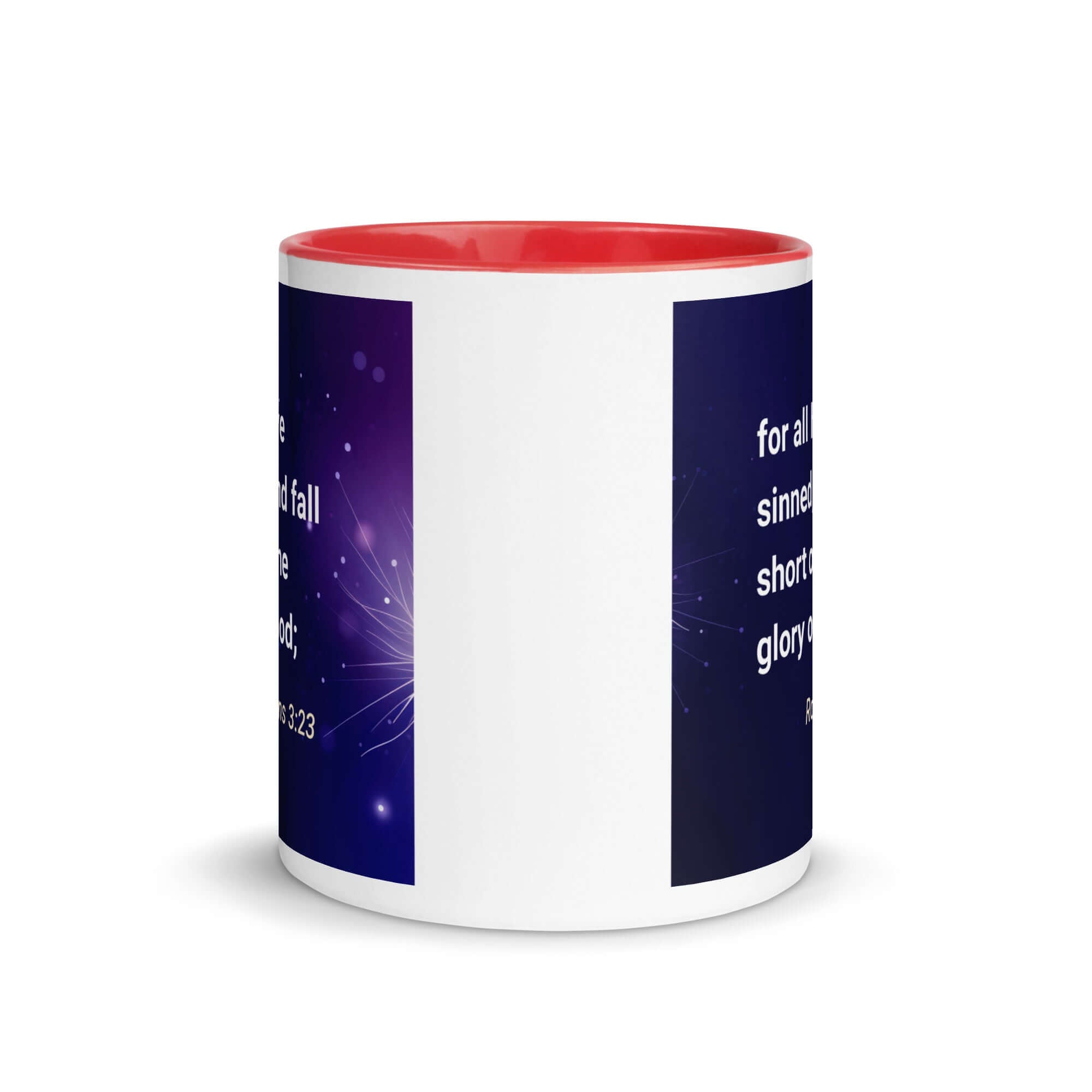 Romans 3:23 Bible Verse, all have sinned White Ceramic Mug with Color Inside