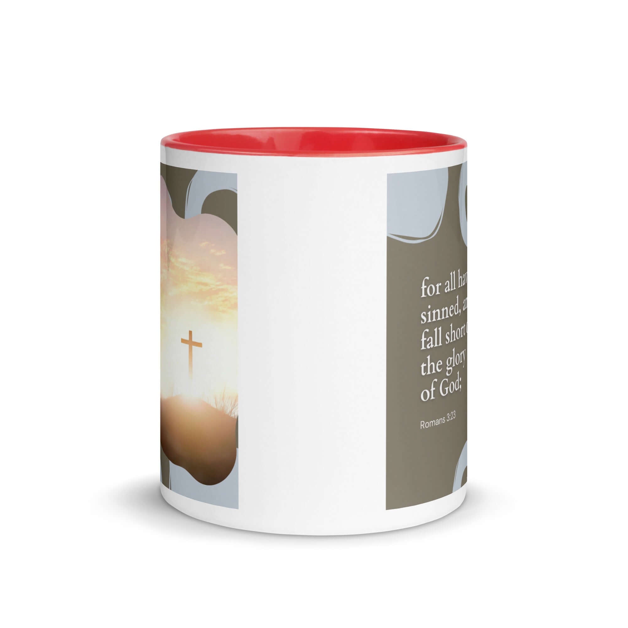 Romans 3:23 Bible Verse, the glory White Ceramic Mug with Color Inside