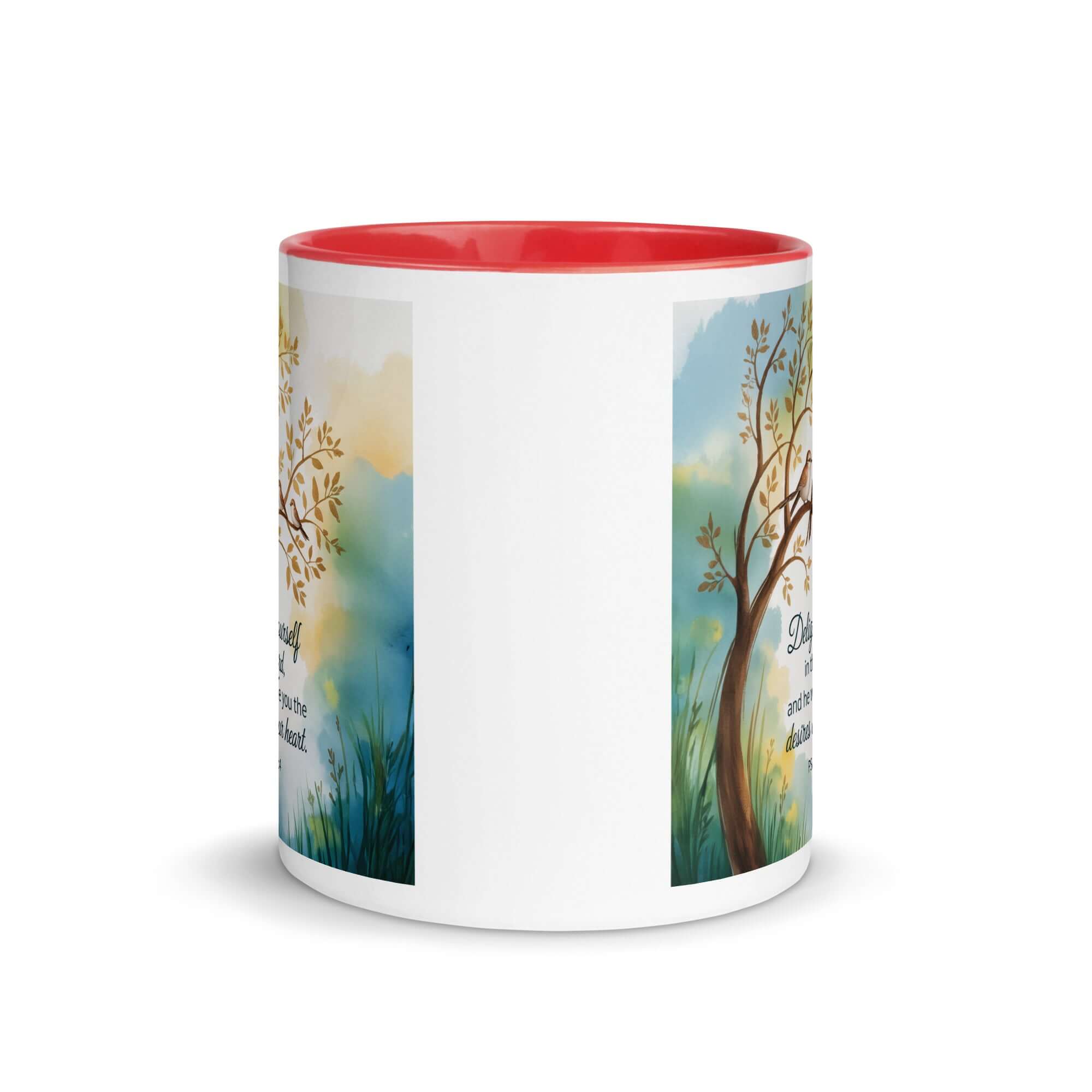 Psalm 37:4 Bible Verse, Yourself White Ceramic Mug with Color Inside