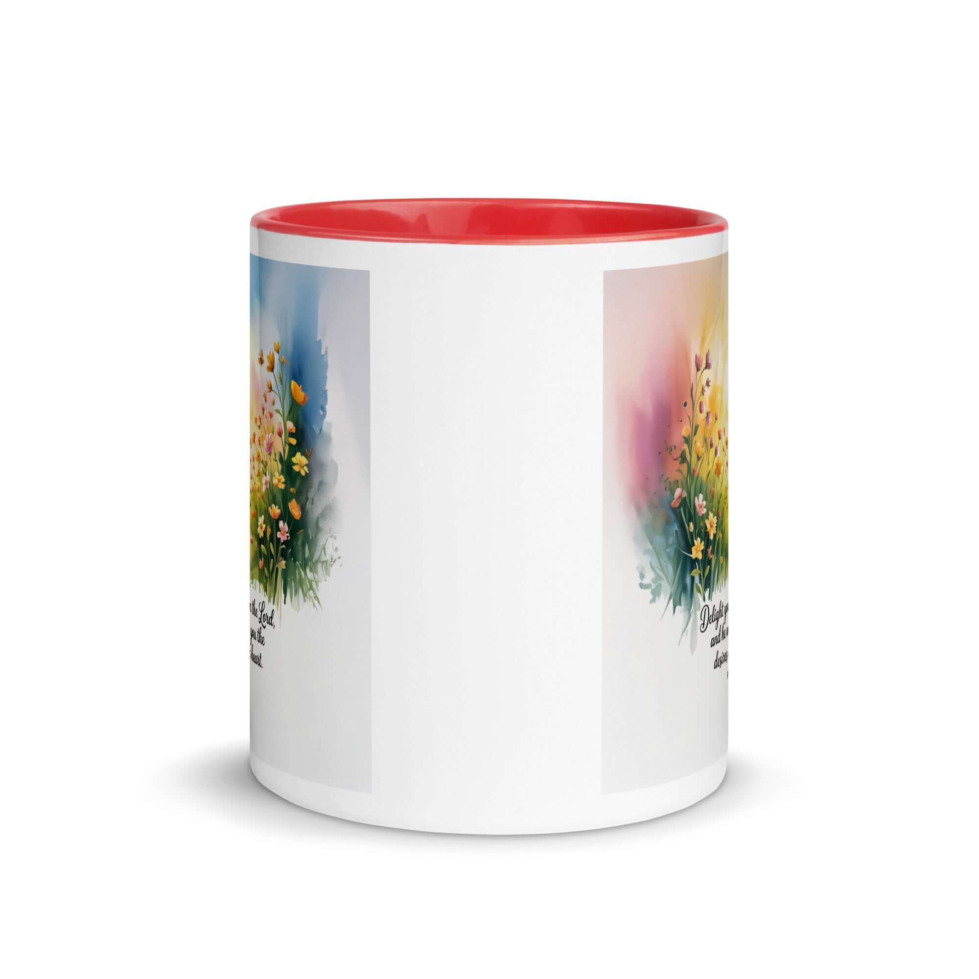 Psalm 37:4 Bible Verse, will give White Ceramic Mug with Color Inside