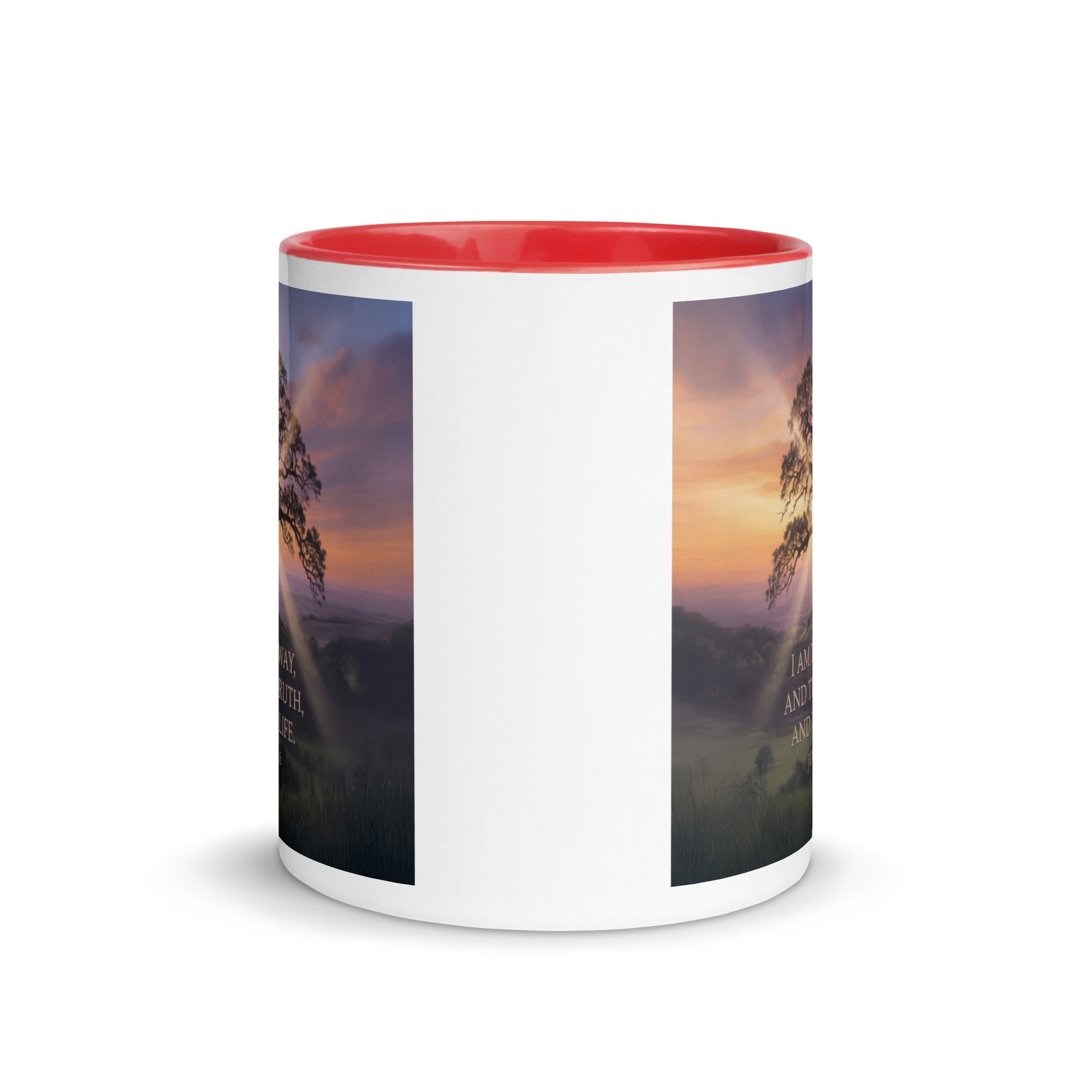 John 14:6 Bible Verse Jesus said White Ceramic Mug with Color Inside