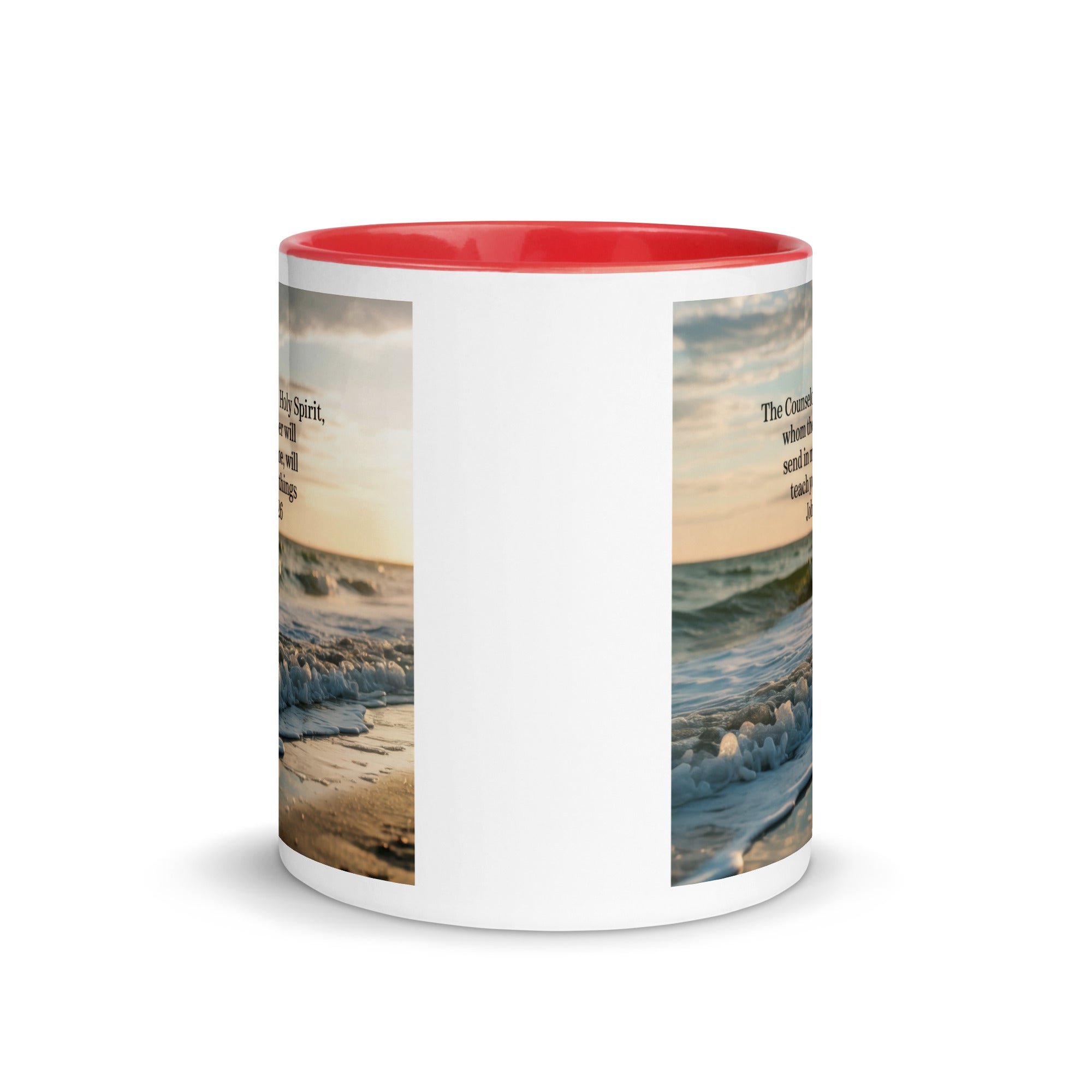 John 14:26 Bible Verse You All White Ceramic Mug with Color Inside
