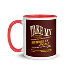 Matthew 11:29-30 Bible Verse, learn from me White Ceramic Mug with Color Inside