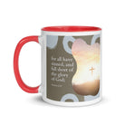Romans 3:23 Bible Verse, the glory White Ceramic Mug with Color Inside