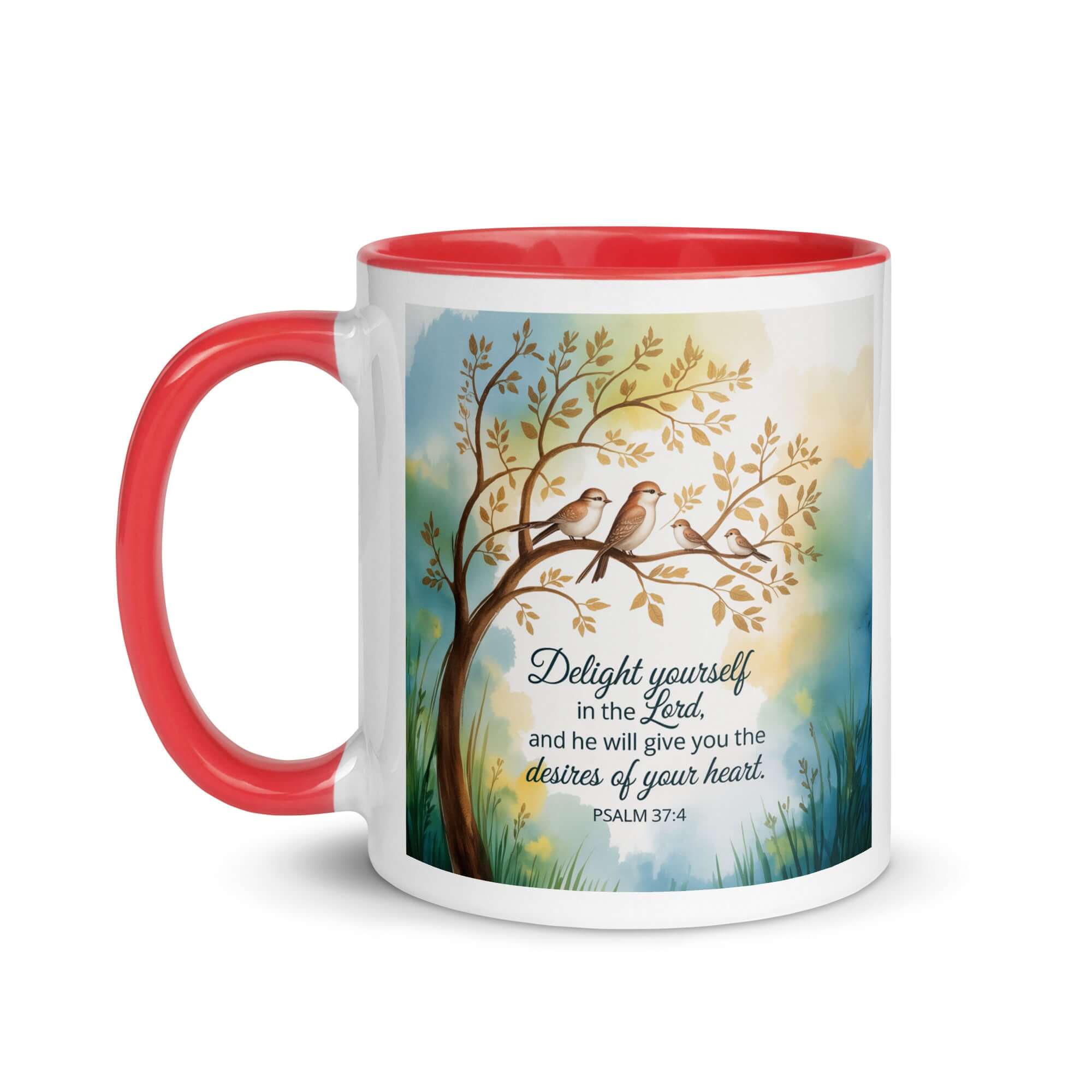 Psalm 37:4 Bible Verse, Yourself White Ceramic Mug with Color Inside