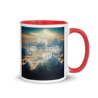 Ephesians 6:10 Bible Verse, be strong in the Lord White Ceramic Mug with Color Inside Red 11 oz