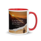 Romans 3:23 Bible Verse, of God White Ceramic Mug with Color Inside Red 11 oz