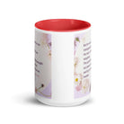 Isaiah 53:5 Bible Verse, by his wounds White Ceramic Mug with Color Inside