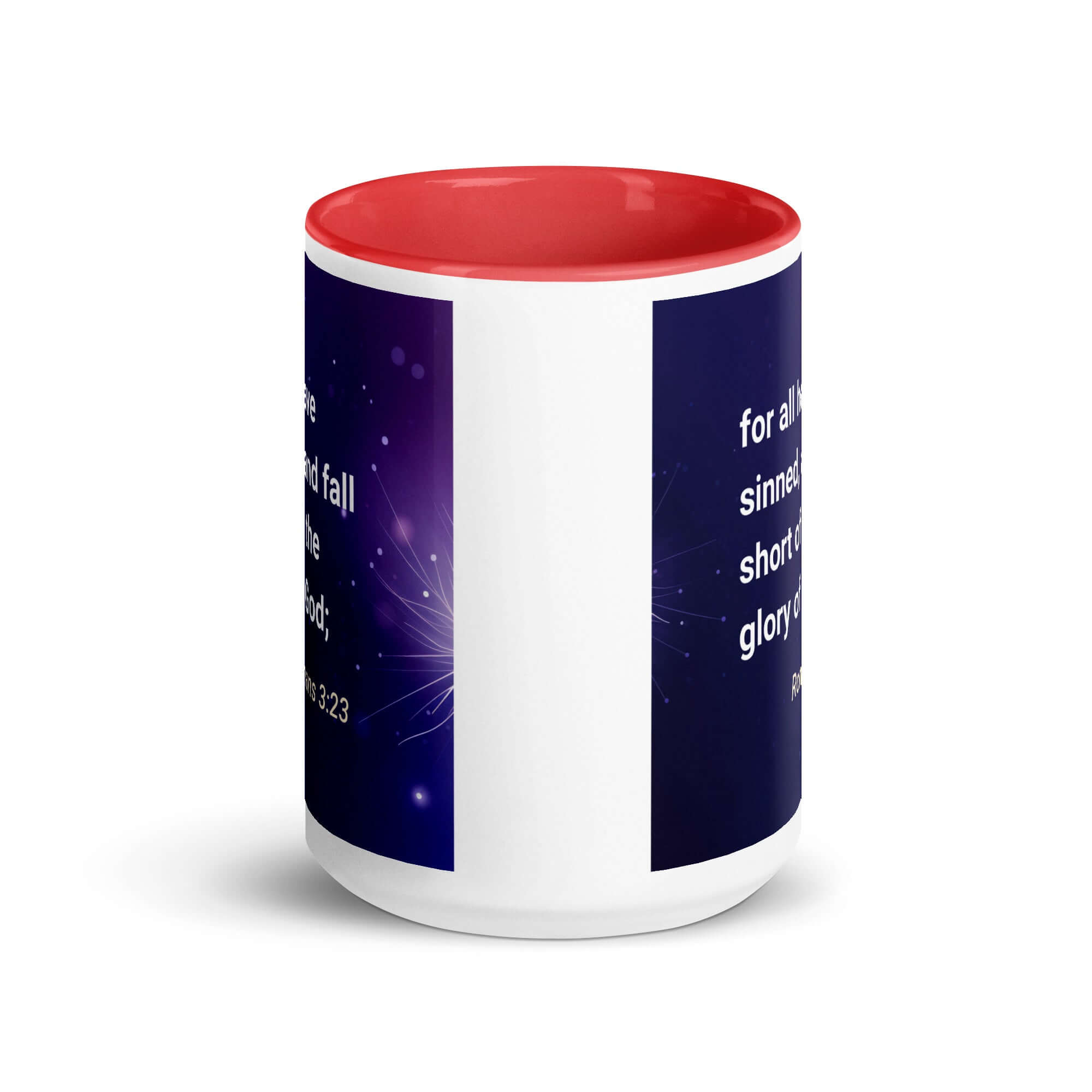 Romans 3:23 Bible Verse, all have sinned White Ceramic Mug with Color Inside