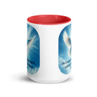 John 14:26 Bible Verse, Holy Spirit Dove White Ceramic Mug with Color Inside