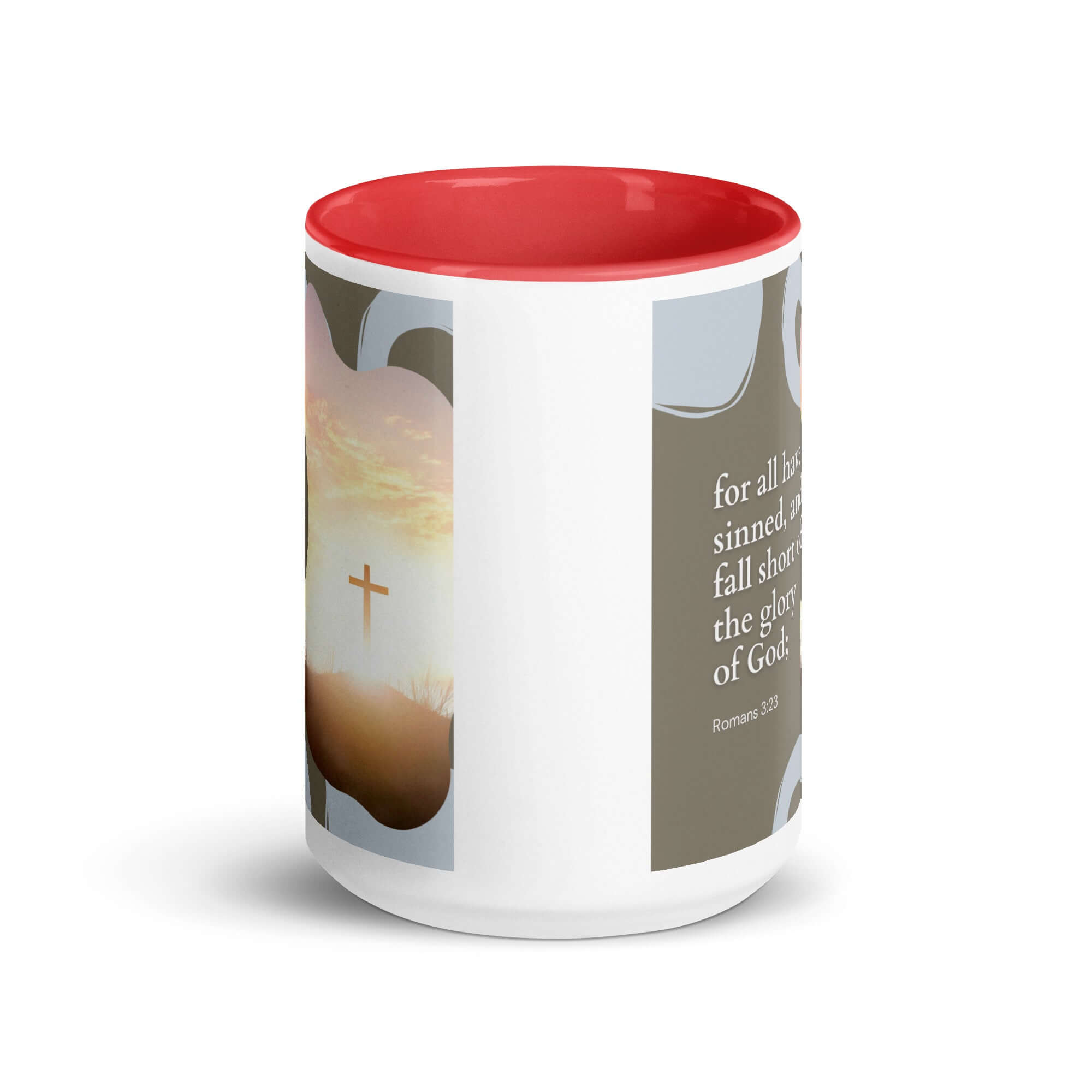 Romans 3:23 Bible Verse, the glory White Ceramic Mug with Color Inside