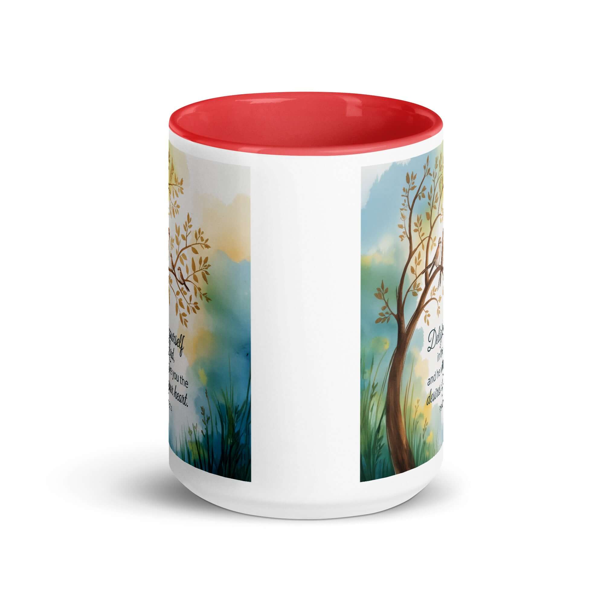 Psalm 37:4 Bible Verse, Yourself White Ceramic Mug with Color Inside