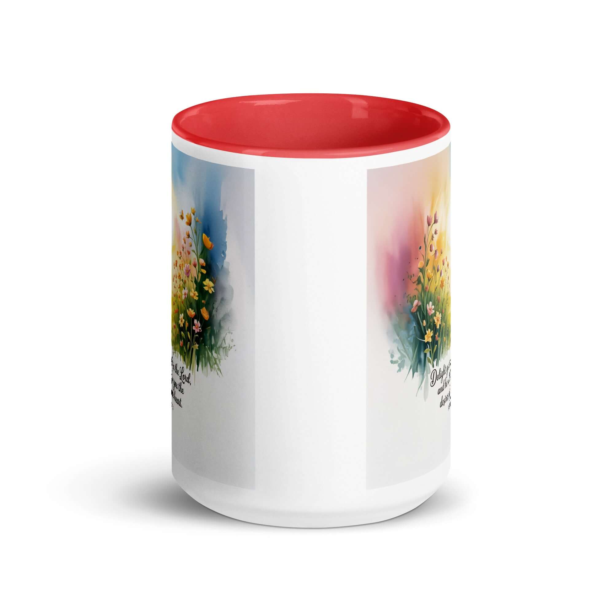 Psalm 37:4 Bible Verse, will give White Ceramic Mug with Color Inside