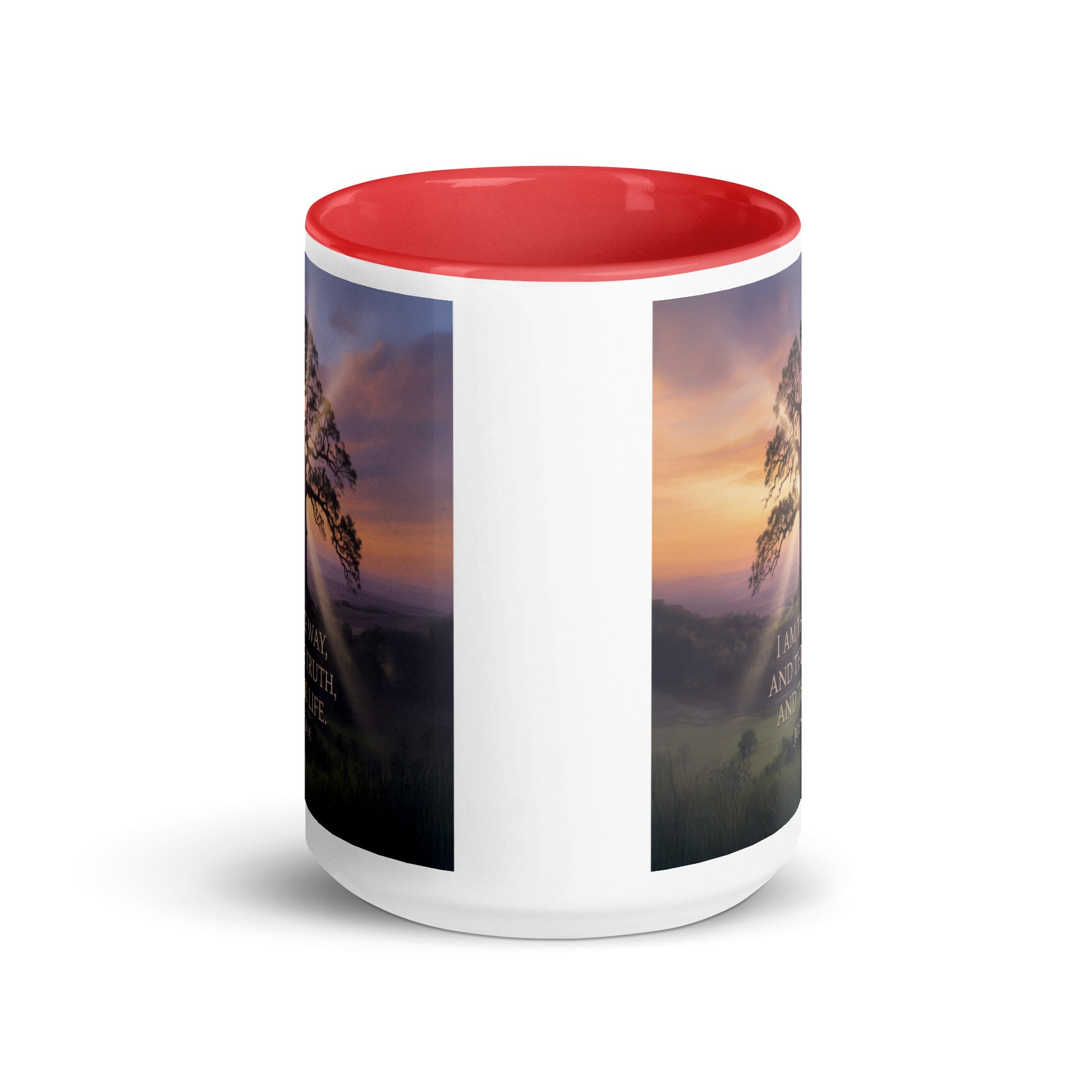 John 14:6 Bible Verse Jesus said White Ceramic Mug with Color Inside