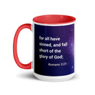 Romans 3:23 Bible Verse, all have sinned White Ceramic Mug with Color Inside