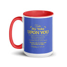 Matthew 11:29-30 Bible Verse, Take my yoke White Ceramic Mug with Color Inside