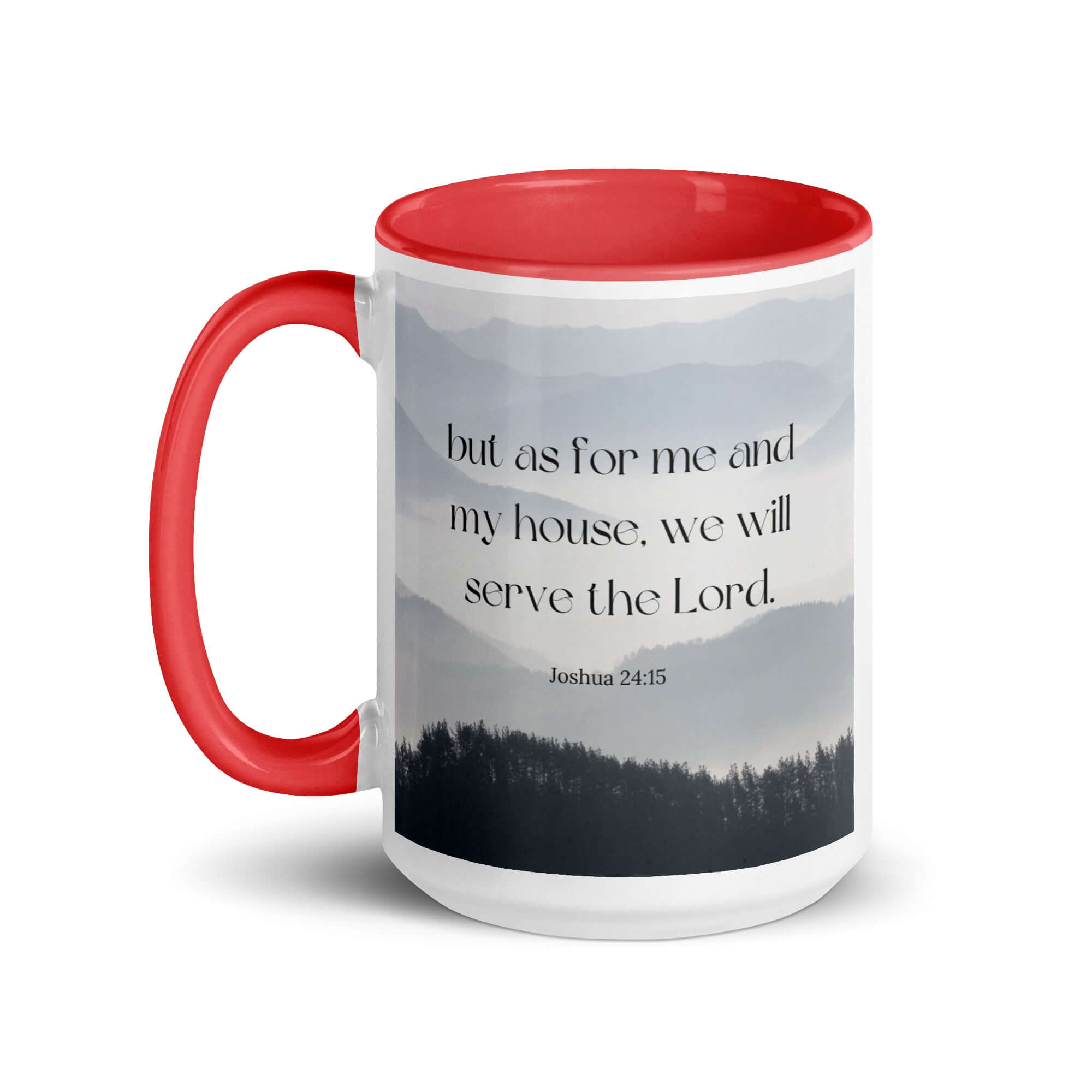 Joshua 24:15 Bible Verse, whom you White Ceramic Mug with Color Inside