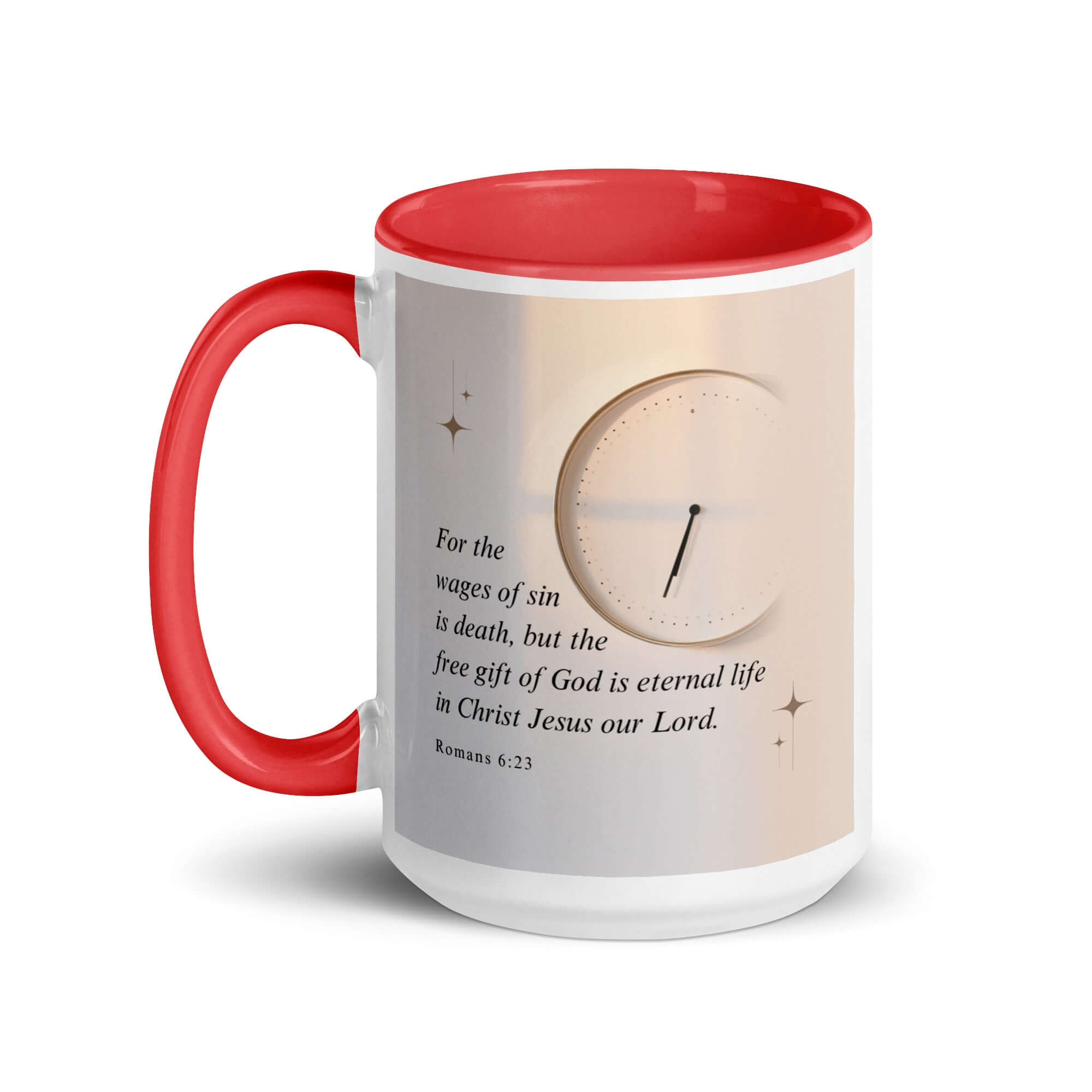 Romans 6:23 Bible Verse, our Lord White Ceramic Mug with Color Inside