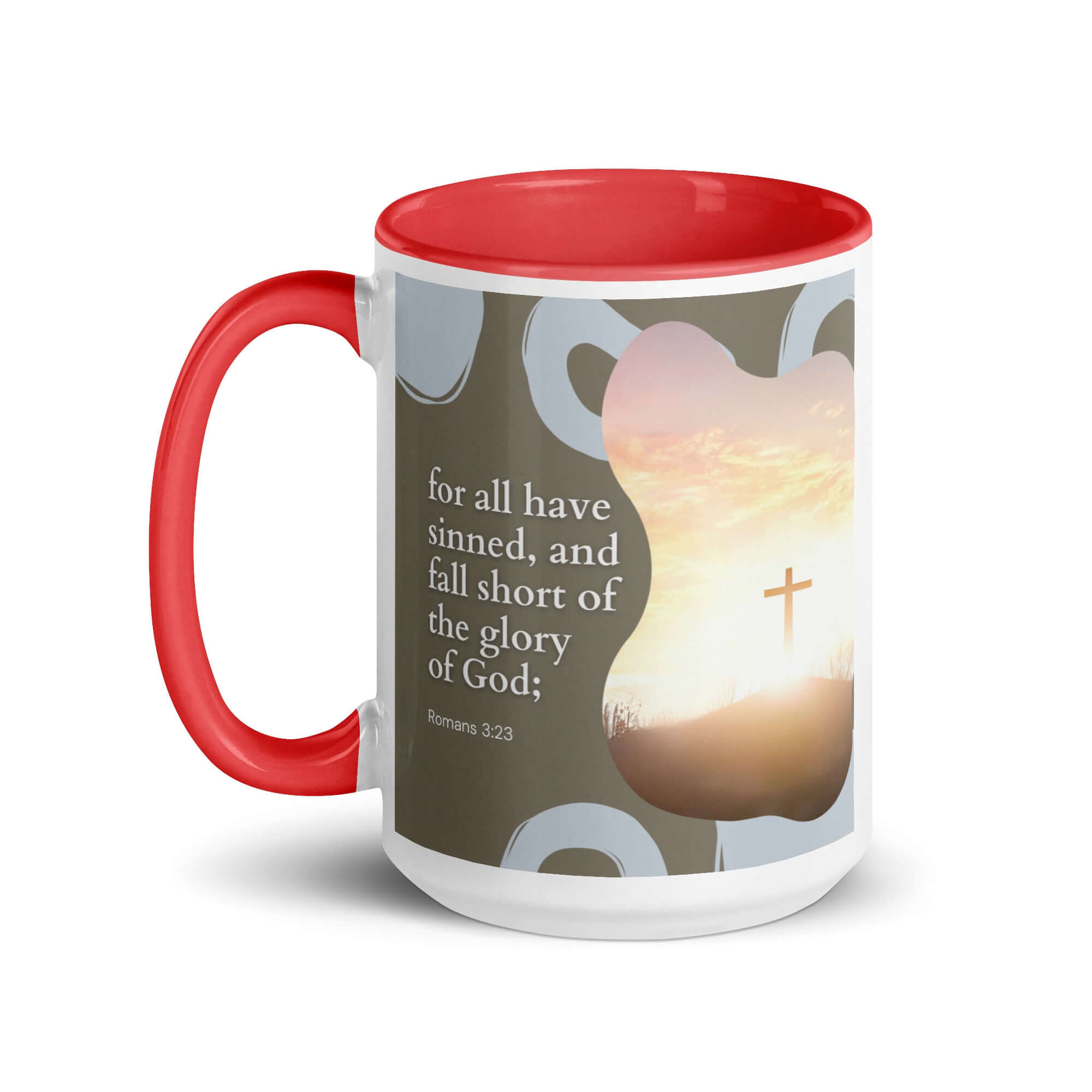 Romans 3:23 Bible Verse, the glory White Ceramic Mug with Color Inside