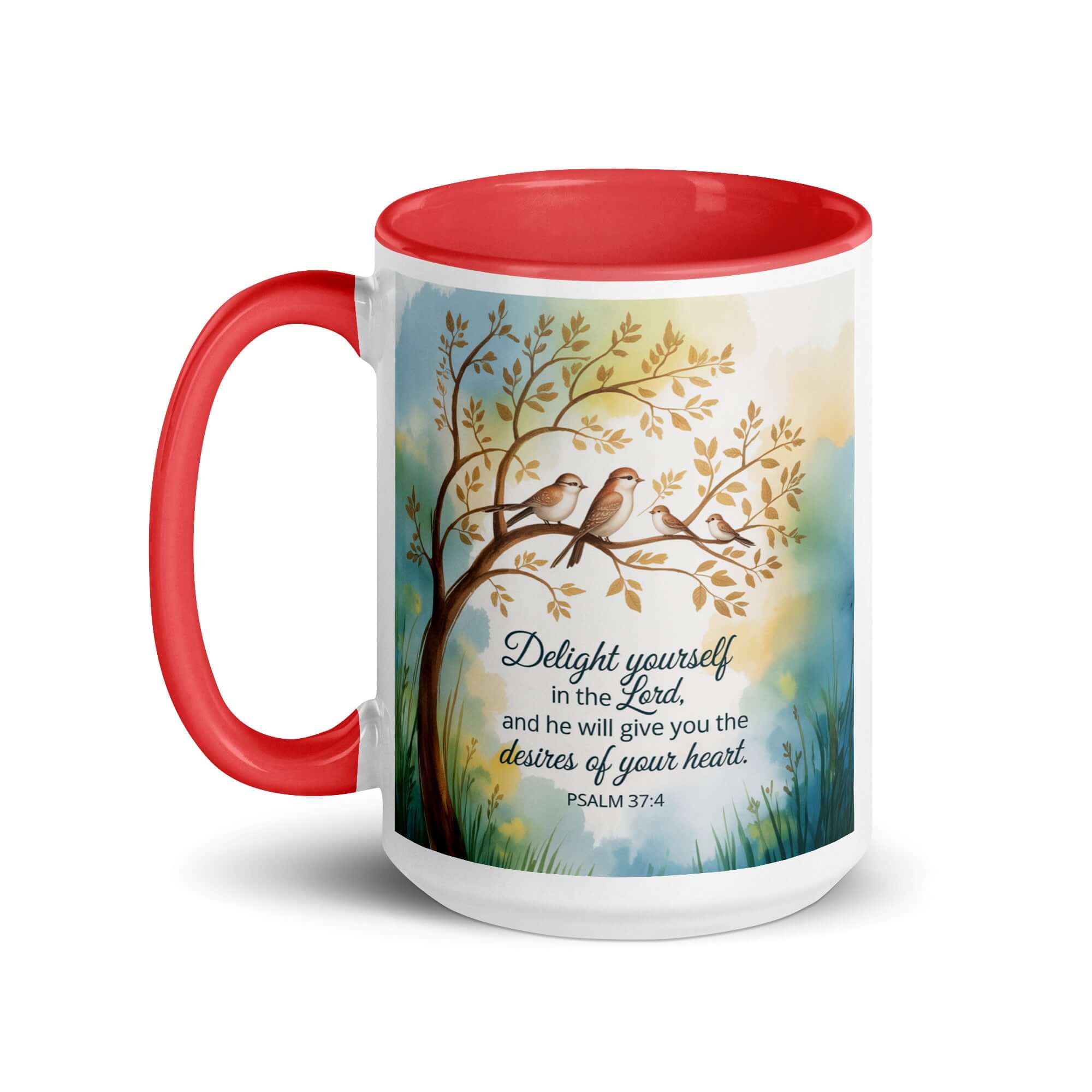 Psalm 37:4 Bible Verse, Yourself White Ceramic Mug with Color Inside