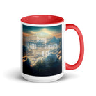 Ephesians 6:10 Bible Verse, be strong in the Lord White Ceramic Mug with Color Inside Red 15 oz