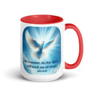 John 14:26 Bible Verse, Holy Spirit Dove White Ceramic Mug with Color Inside