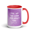 Exodus 15:26 Bible Verse, in his eyes White Ceramic Mug with Color Inside Red 15 oz