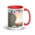 Romans 3:23 Bible Verse, the glory White Ceramic Mug with Color Inside Red 15 oz