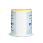 1 Peter 5:7 Bible Verse, casting all your worries on Him White Ceramic Mug with Color Inside