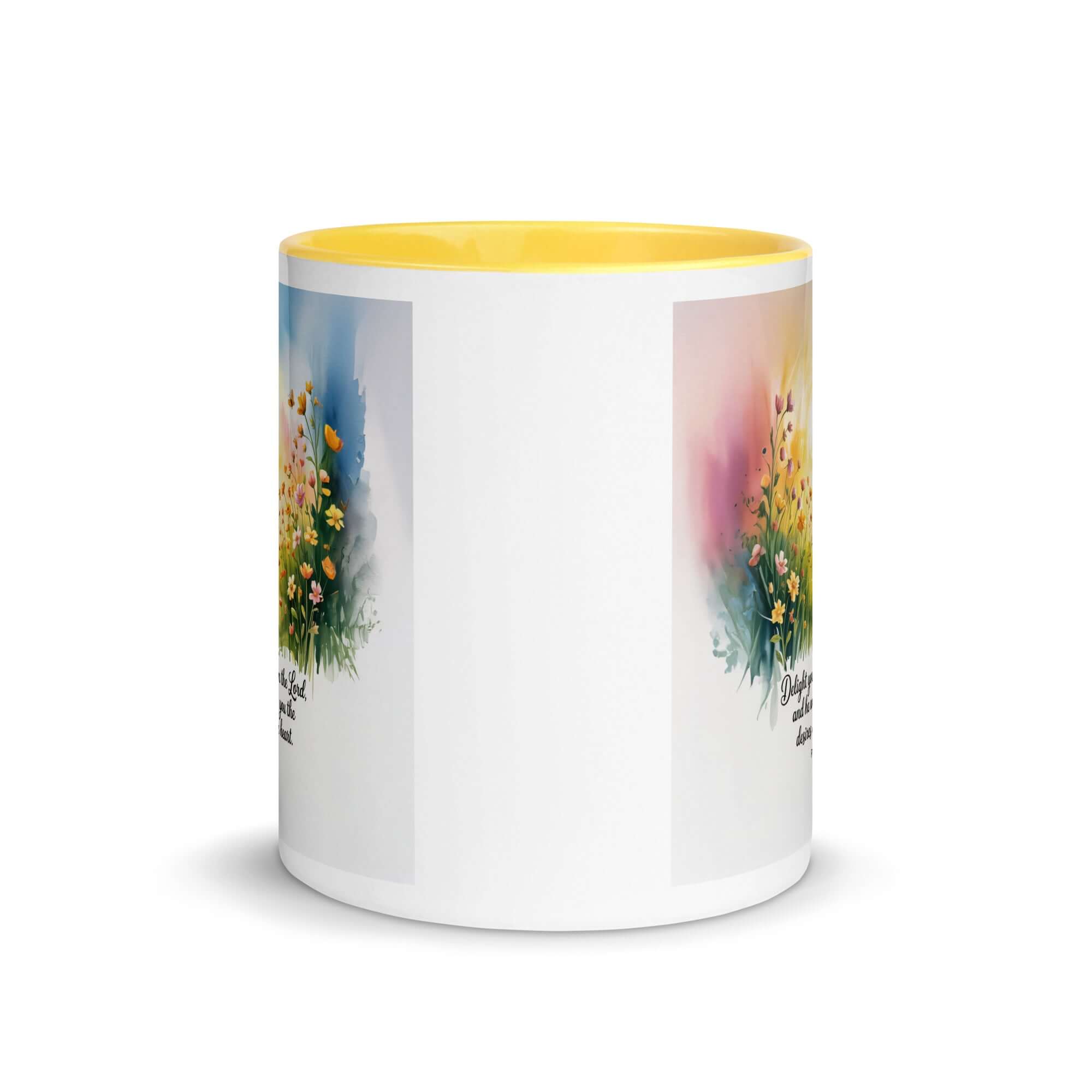 Psalm 37:4 Bible Verse, will give White Ceramic Mug with Color Inside