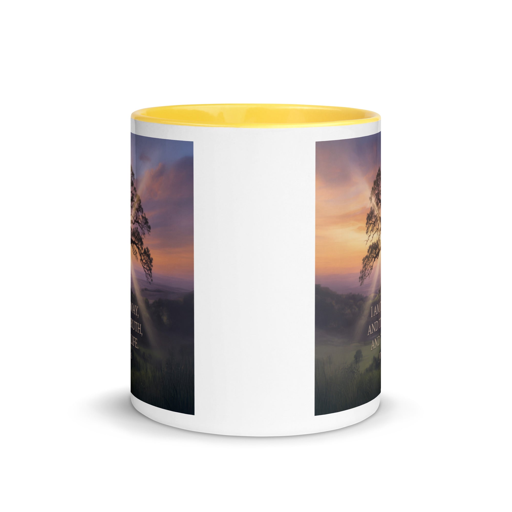 John 14:6 Bible Verse Jesus said White Ceramic Mug with Color Inside