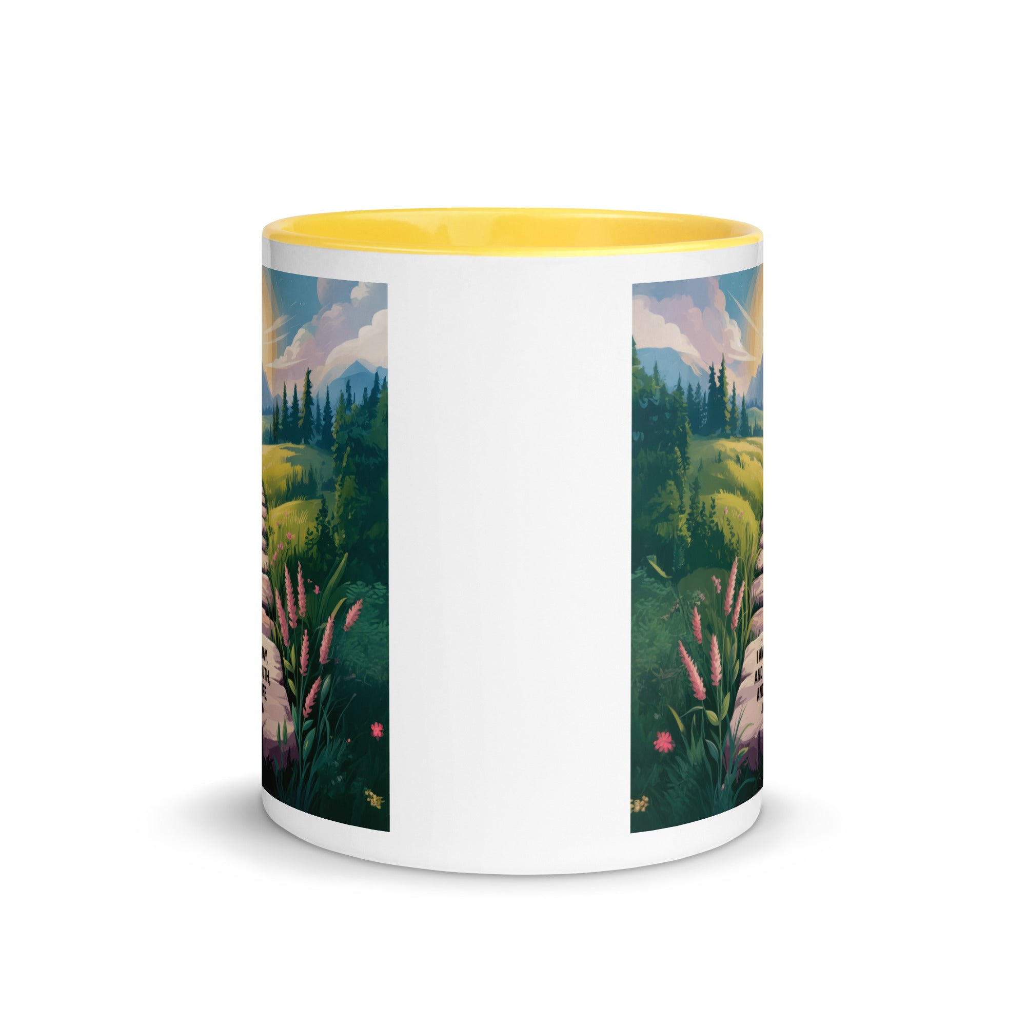 John 14:6 Bible Verse The Truth White Ceramic Mug with Color Inside