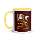 Matthew 11:29-30 Bible Verse, learn from me White Ceramic Mug with Color Inside