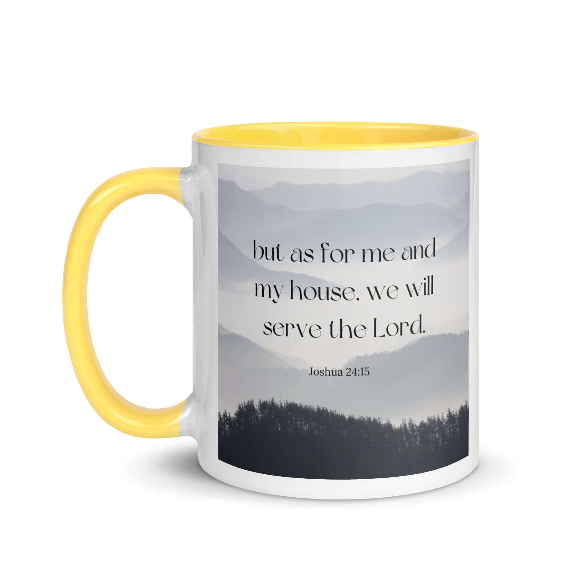 Joshua 24:15 Bible Verse, whom you White Ceramic Mug with Color Inside