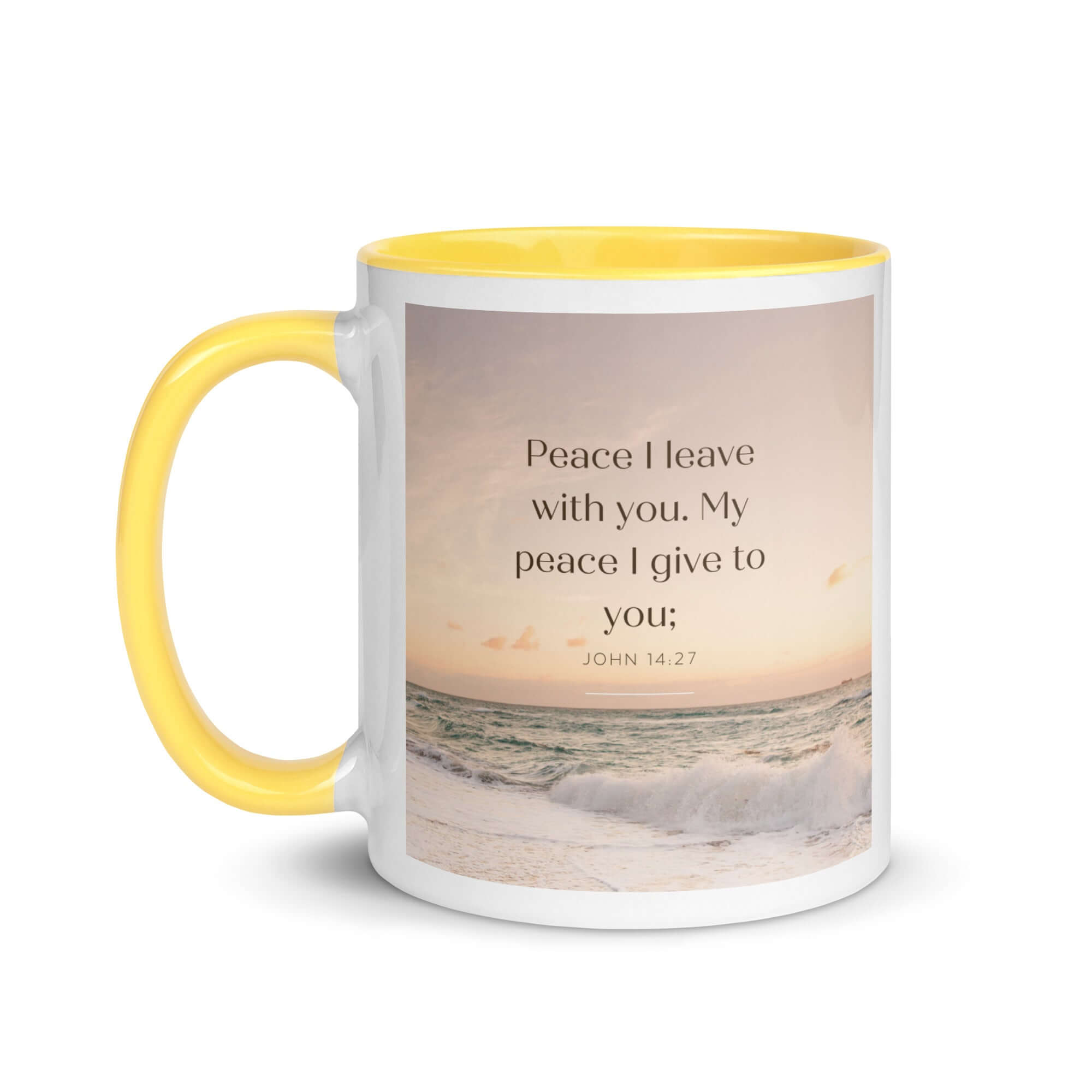 John 14:27 Bible Verse, not as the White Ceramic Mug with Color Inside