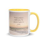 John 14:27 Bible Verse, not as the White Ceramic Mug with Color Inside Yellow 11 oz