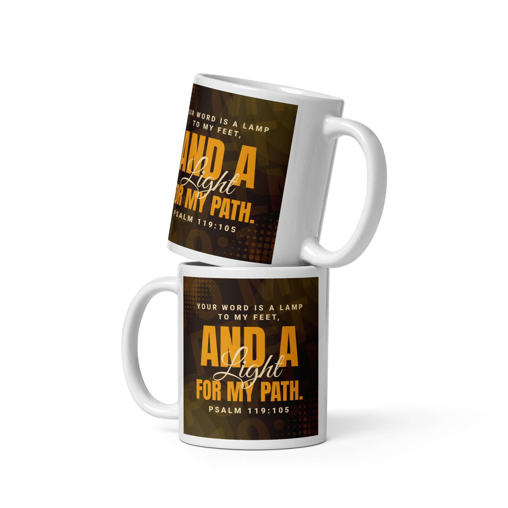 Psalm 119:105 Bible Verse, lamp to my feet White Glossy Mug 11 oz