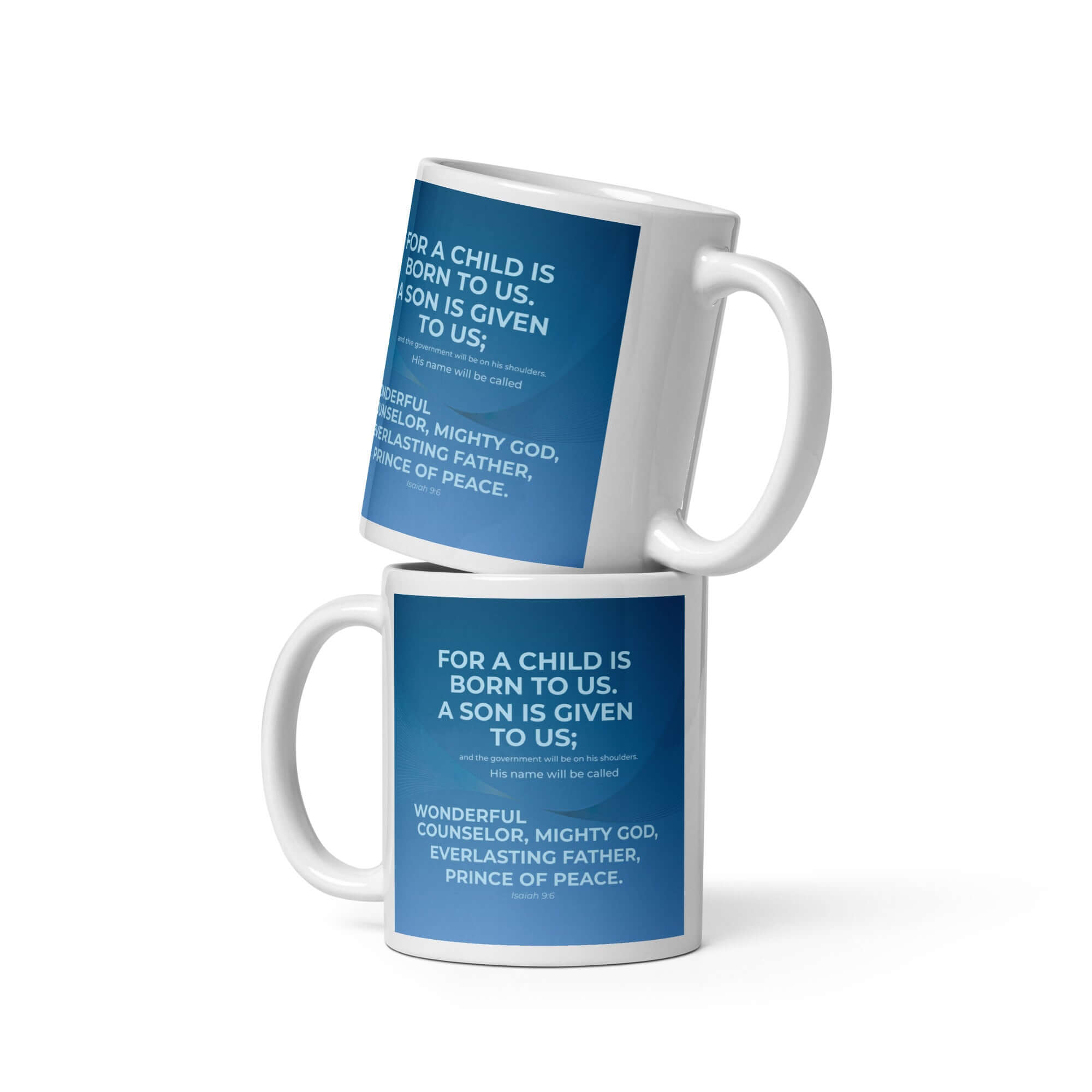 Isaiah 9:6 Bible Verse, Everlasting Father White Glossy Mug 11 oz