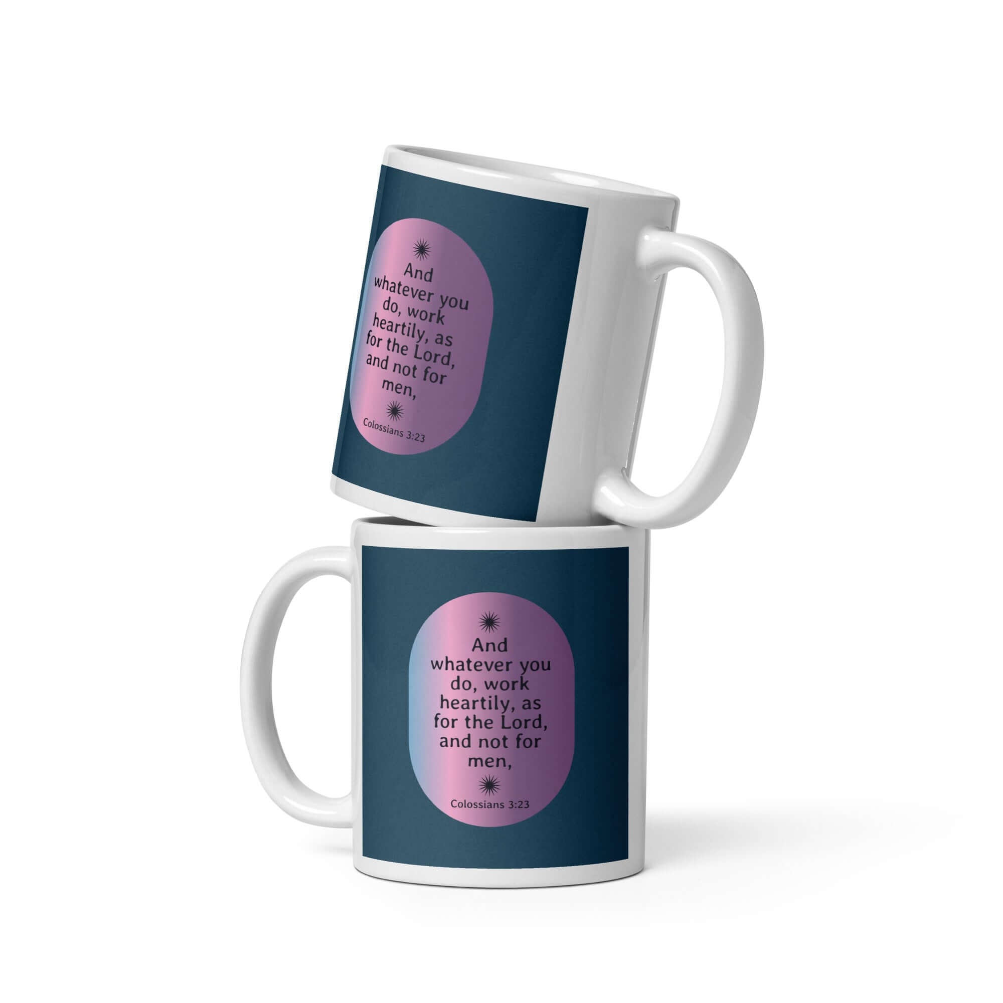 Colossians 3:23 Bible Verse, work heartily White Glossy Mug 11 oz