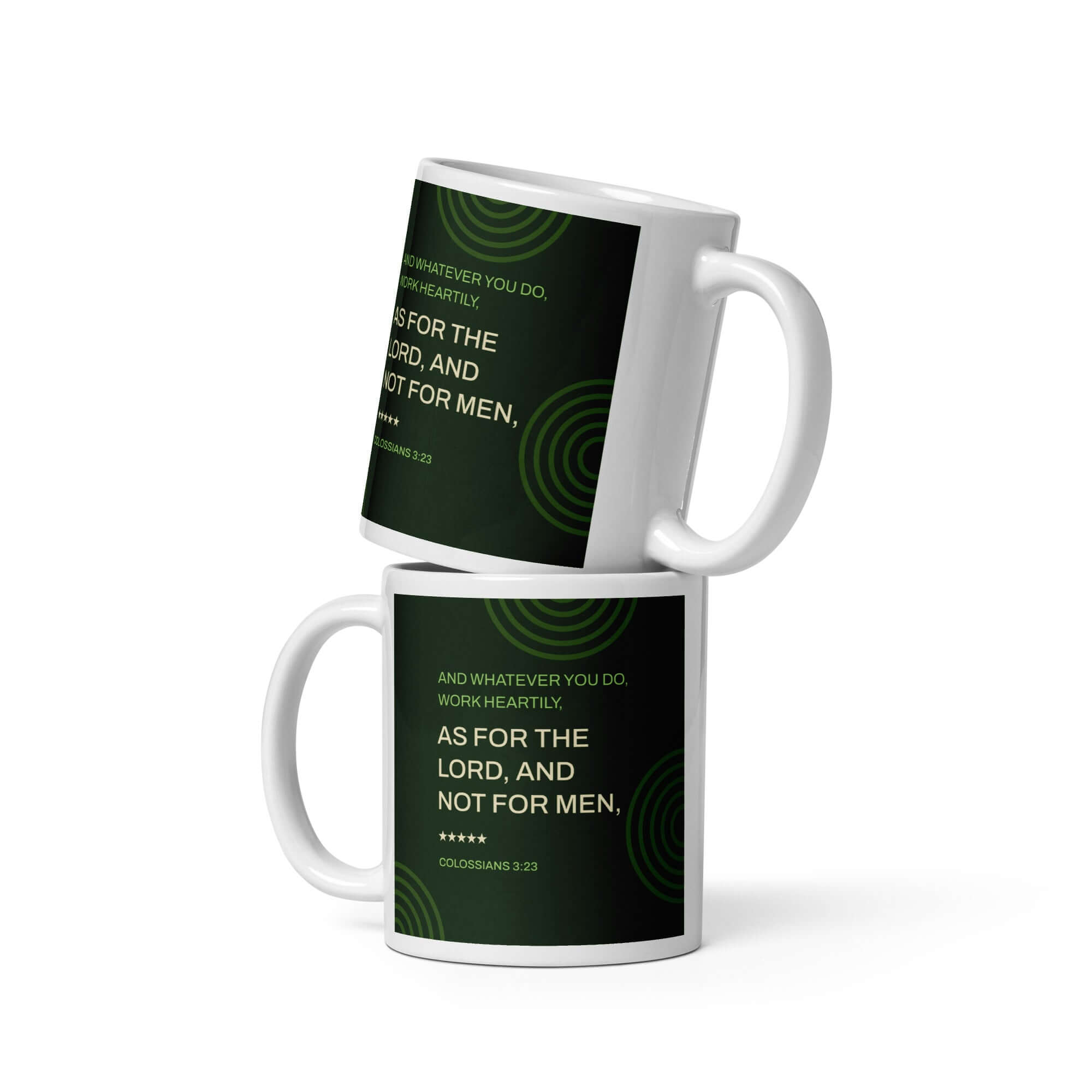 Colossians 3:23 Bible Verse, not for men White Glossy Mug 11 oz
