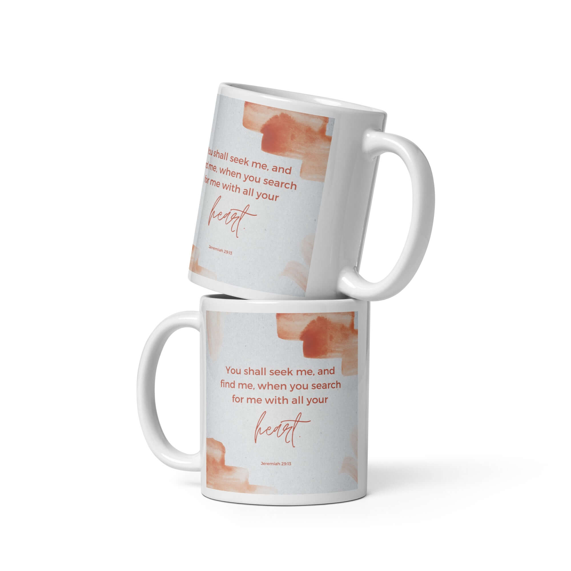Jeremiah 29:13 Bible Verse, find me White Glossy Mug 11 oz