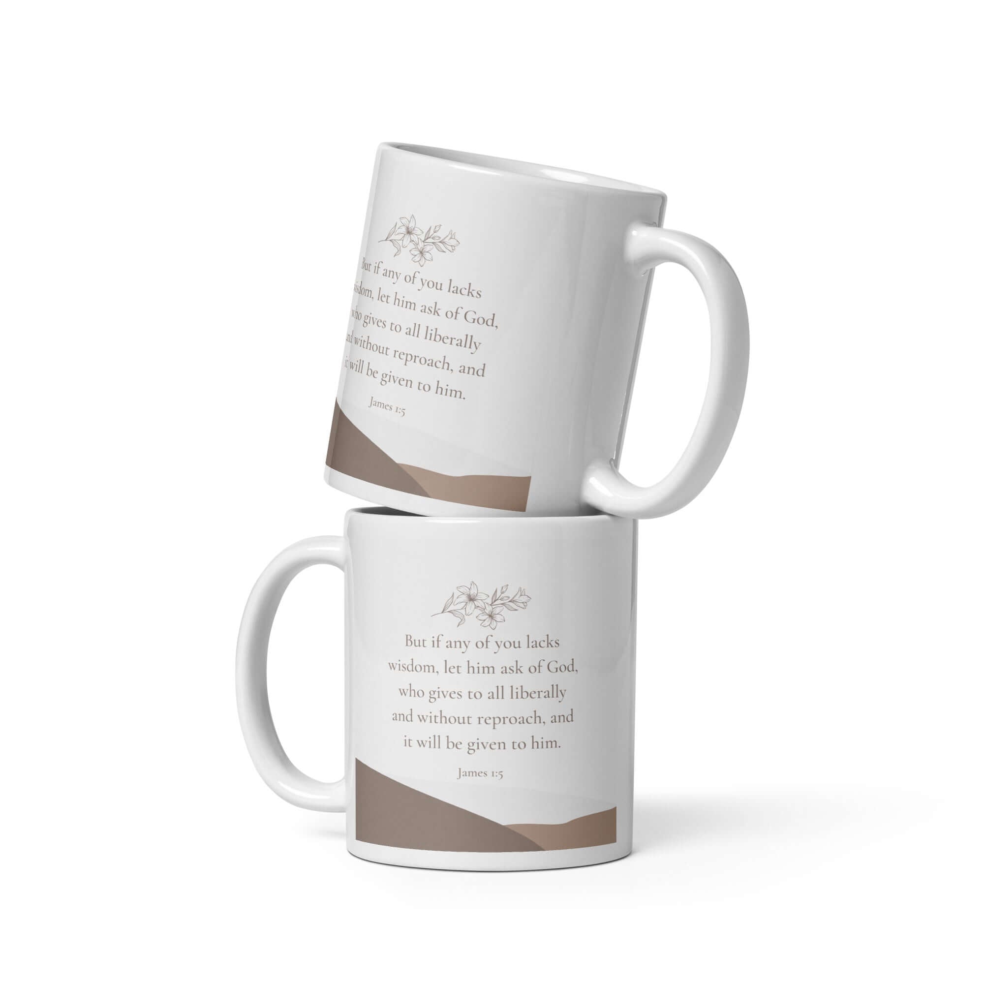 James 1:5 Bible Verse, ask of God White Glossy Mug 11 oz