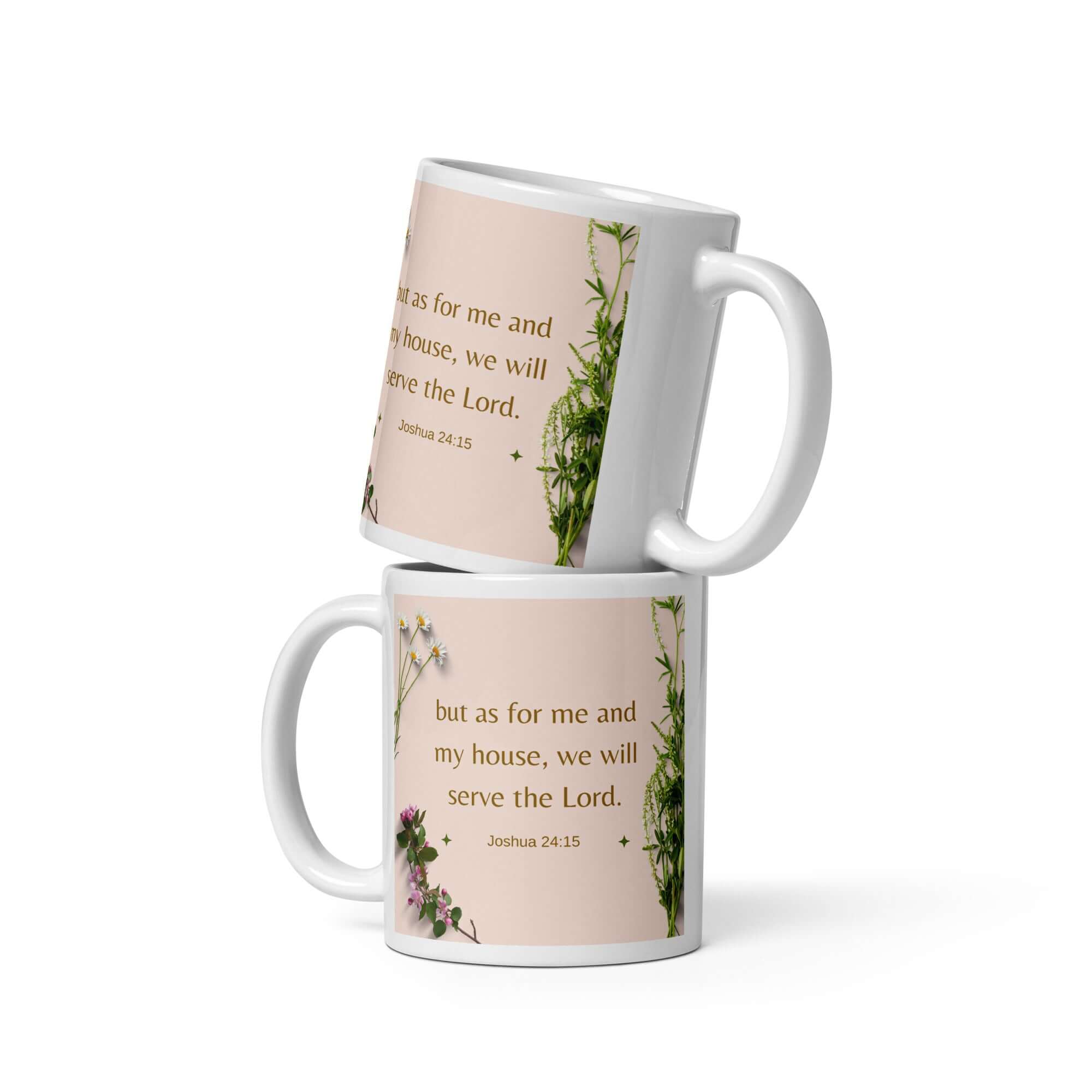 Joshua 24:15 Bible Verse, your fathers White Glossy Mug 11 oz