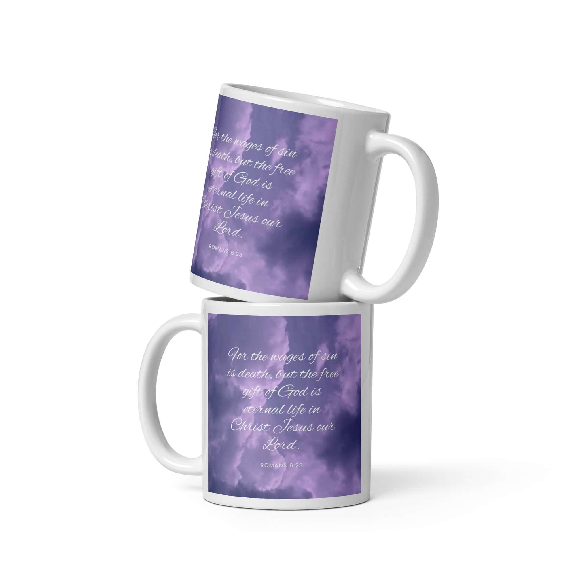 Romans 6:23 Bible Verse, free gift White Glossy Mug 11 oz