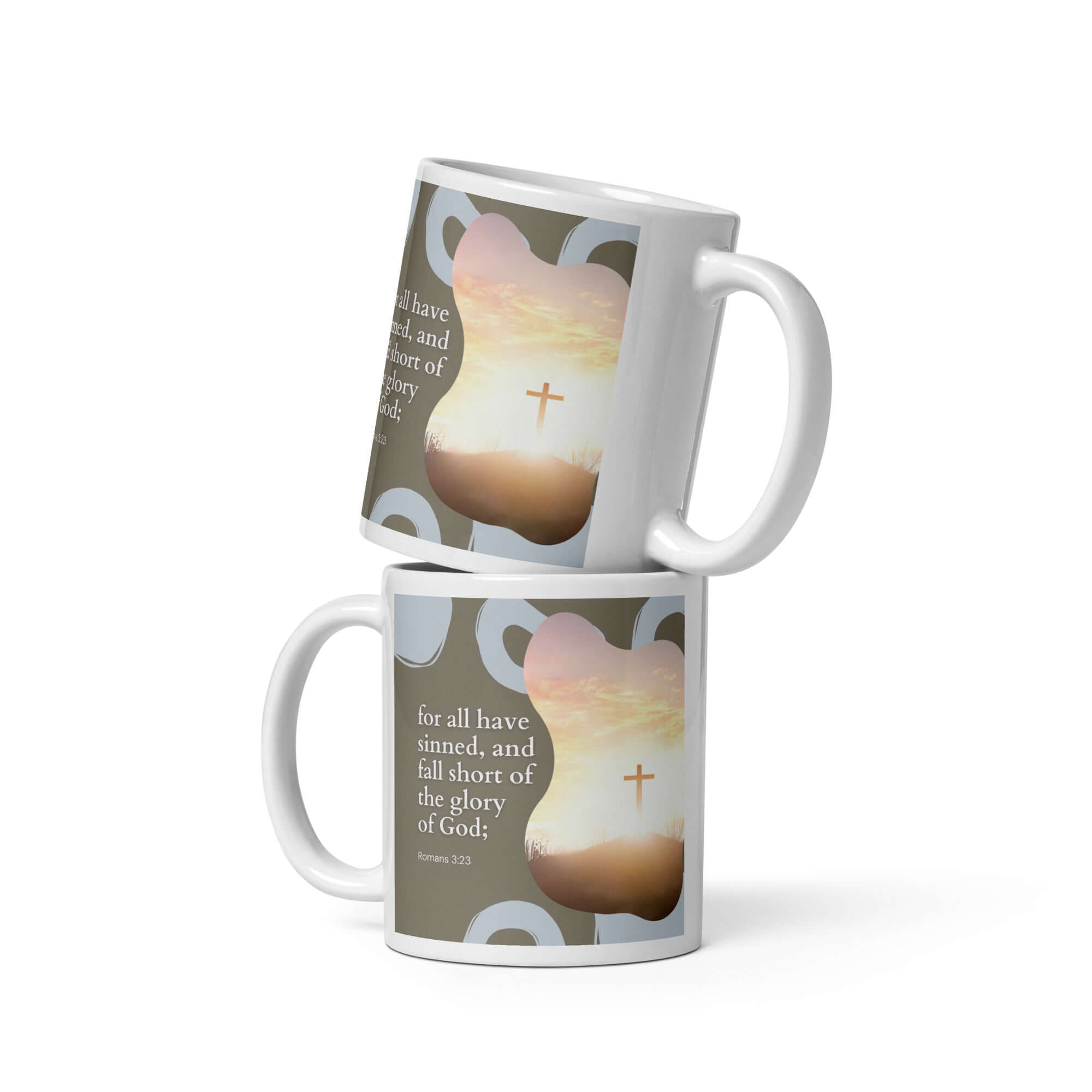Romans 3:23 Bible Verse, the glory White Glossy Mug 11 oz