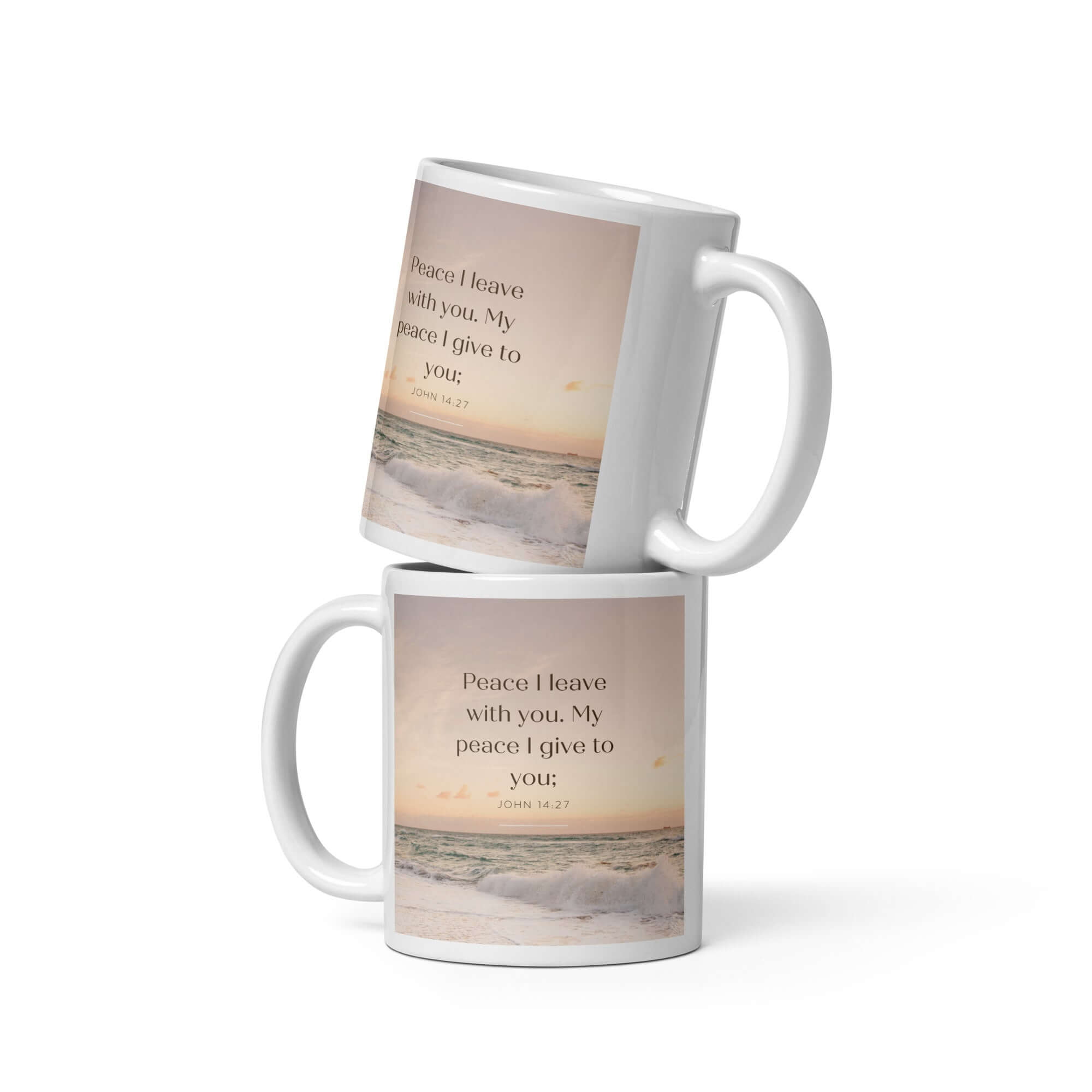John 14:27 Bible Verse, not as the White Glossy Mug 11 oz
