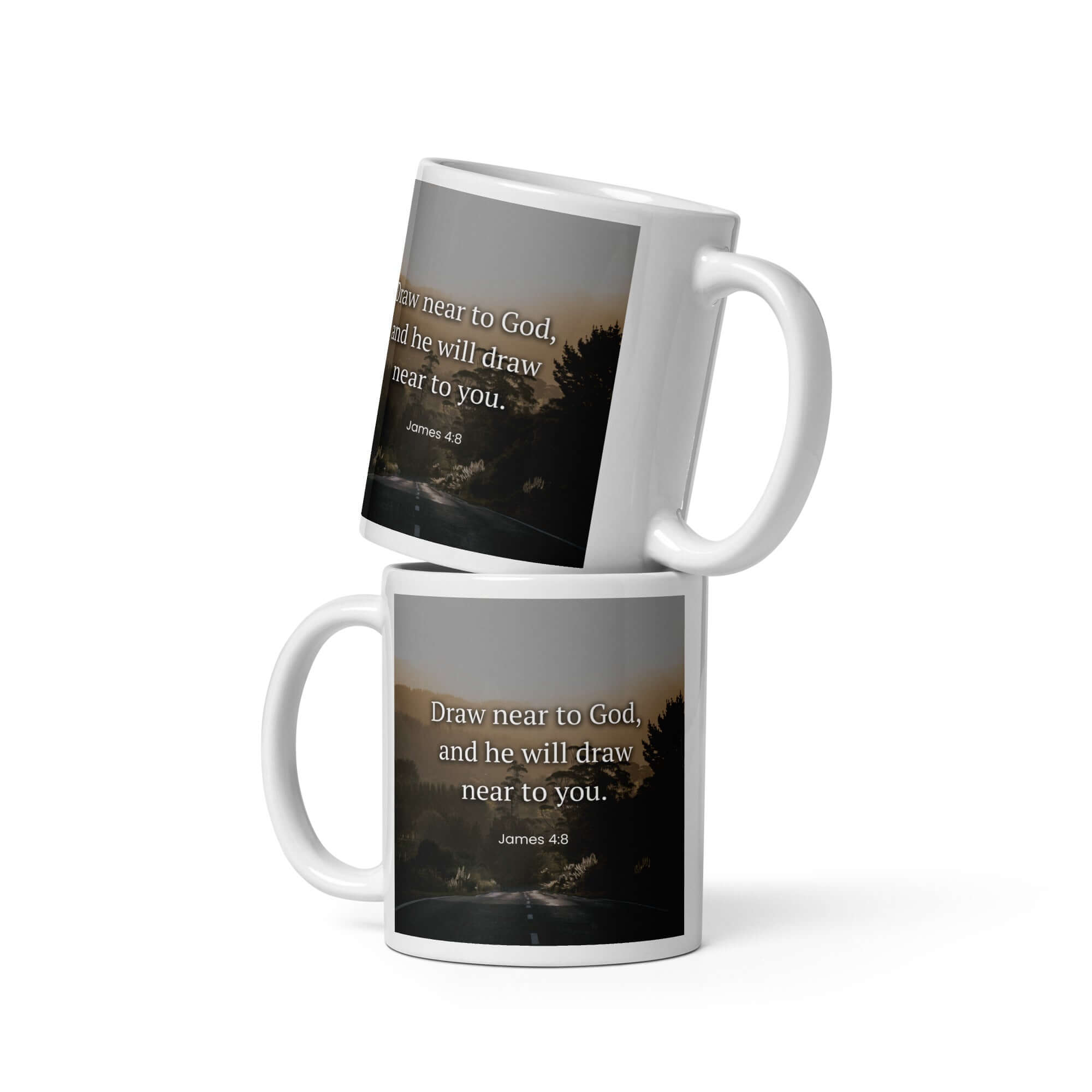 James 4:8 Bible Verse, Cleanse your White Glossy Mug 11 oz